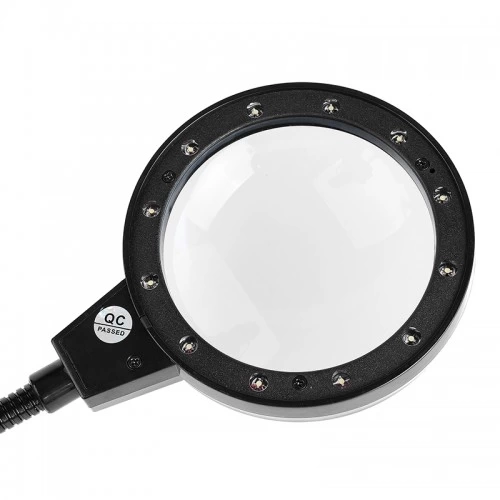 12 Led Clipslı Işıklı Büyüteç,işıklı Masa Lambası Çalışma Lambası - Görsel 2