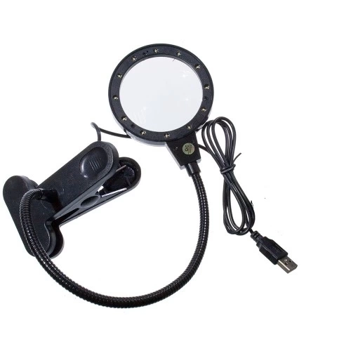 12 Led Clipslı Işıklı Büyüteç,işıklı Masa Lambası Çalışma Lambası - Görsel 4