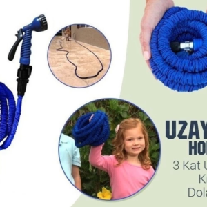 22.5 Metre Uzayan Bahçe Sulama Araç Yıkama Hortumu 7 Kademeli Başlık