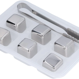 6'lı Çelik Metal Kaplama Viski Taşı Soğutma Buz Küpü