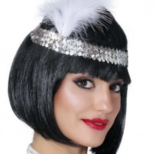 7039ler 8039ler Ve 9039lar Temalı Gümüş Renk Çarliston Saç Bandı