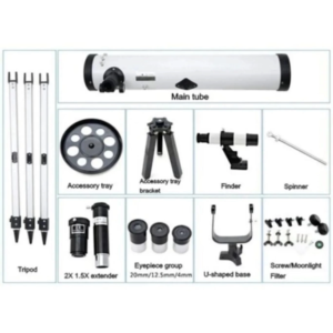 76x700 Profesyonel Aynalı  Uzay Teleskopubeyaz