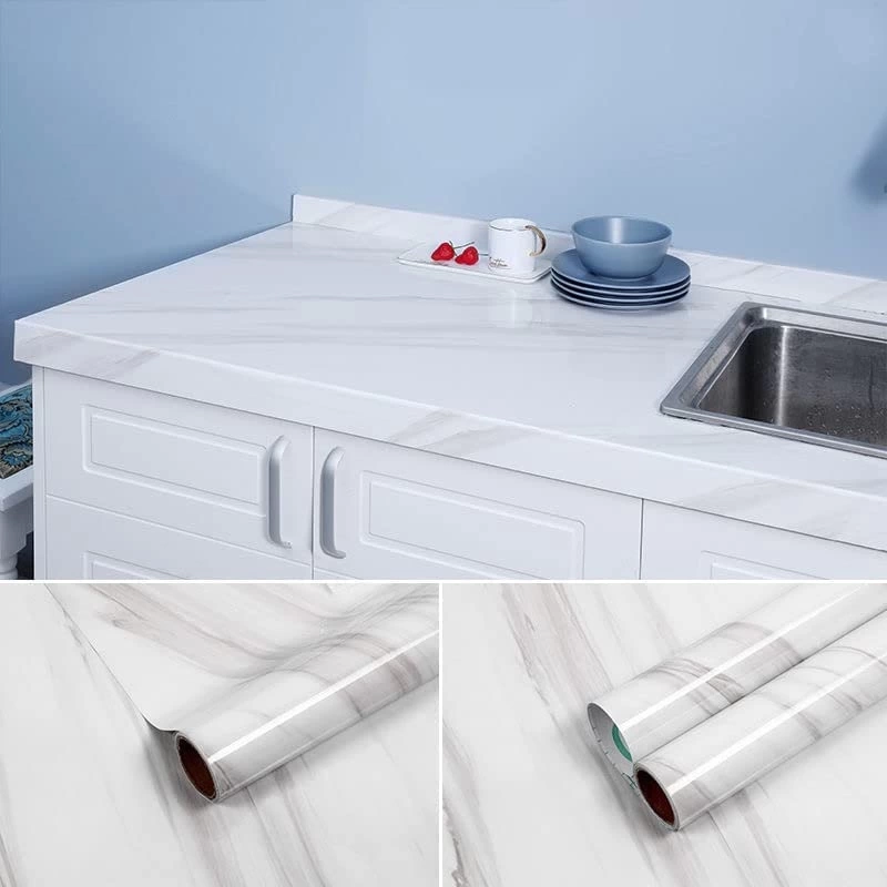 Açık Mermer Desenli Yapışkanlı Kaplama Kağıdı Büyük Boy 5 Metre - Görsel 5