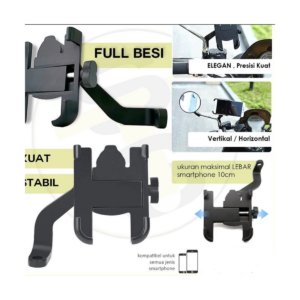 Alüminyum Gövdeli Metal Ayna Bağlantılı Motosiklet Telefon Tutucu 7 İnç Xl