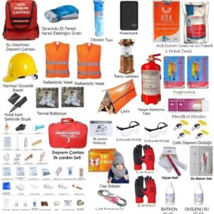 Mega Deprem çantası 237 parça 94 çeşit