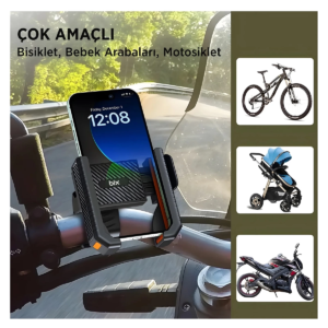 Gidon Bağlantılı Bisiklet Motosiklet İçin Esnek Abs 4-7.8″ İnç Telefon Tutucu 360° Dönebilen Tasarım