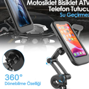 Gidon Bağlantılı Su Geçirmez Mıknatıslı Motorsiklet Telefon Tutucu