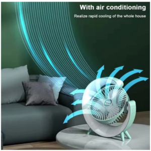 Masaüstü Vantilatör Usb Şarjlı Rgb Led Işıklı 3 Kademeli 180° Ayarlanabilir Soğutucu Fan Pembe