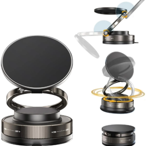 Metalik Magsafe Telefon Tutucu Tüm Yüzeylerle Uyumlu Vakumlu 360 Dönen Oynar Başlık