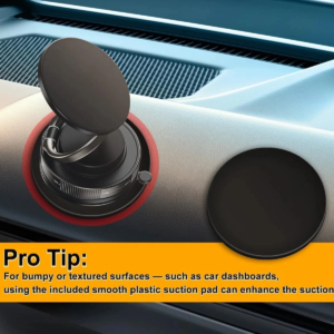 Metalik Magsafe Telefon Tutucu Tüm Yüzeylerle Uyumlu Vakumlu 360 Dönen Oynar Başlık