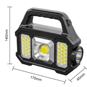 P-880a Solar Powerbanklı Şarjlı Taşınabilir Güçlü Fener