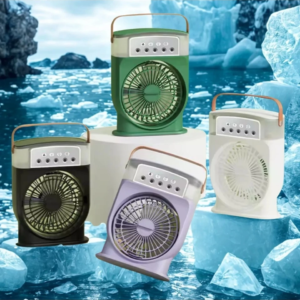 Şarjlı 600 Ml Su Hazneli Taşınabilir Masaüstü Vanilatör  Güçlü Fan Ve 2000 Mah Pil Yeşil