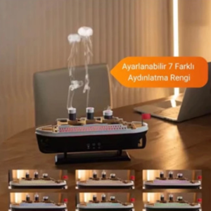 Titanic Gemi Hava Nemlendirici Işıklı Fonksiyonlu Buhar Makinesi Kumandalı