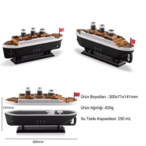 Titanic Gemi Hava Nemlendirici Işıklı Fonksiyonlu Buhar Makinesi Kumandalı