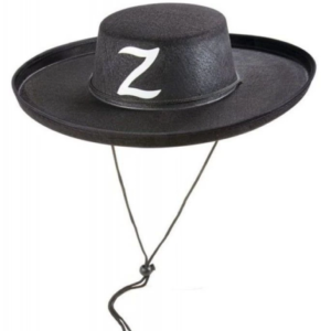 Z Logolu Yetişkin Boy Bağcıklı Zorro Şapkası