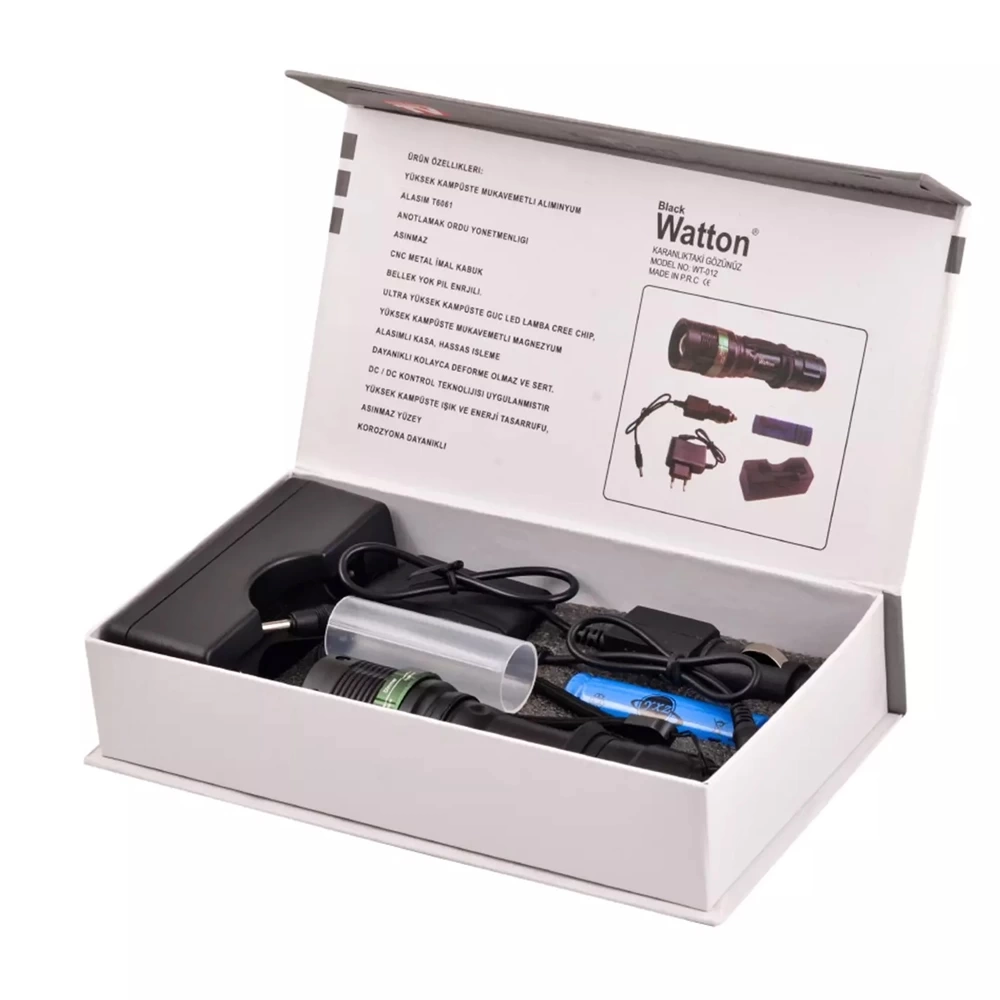 Zoomlu Oto Şarjlı El Feneri Wt-012 - Görsel 2