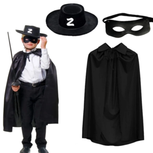 Zorro Pelerini Şapkası Ve Maske Seti Çocuk Boy