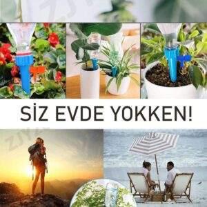 Turk Çiçek Damlama Sulama Şişe Aparat 18 li set Seti