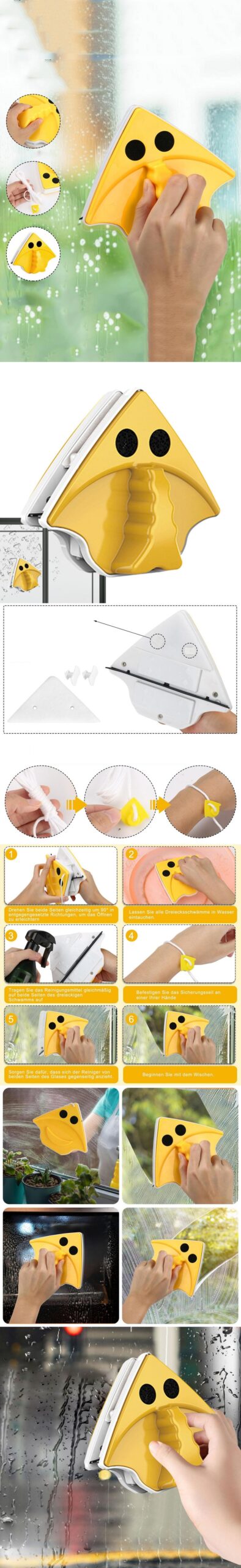 Turk Mıknatıslı Çift Taraflı Cam Temizleyici - Görsel 2