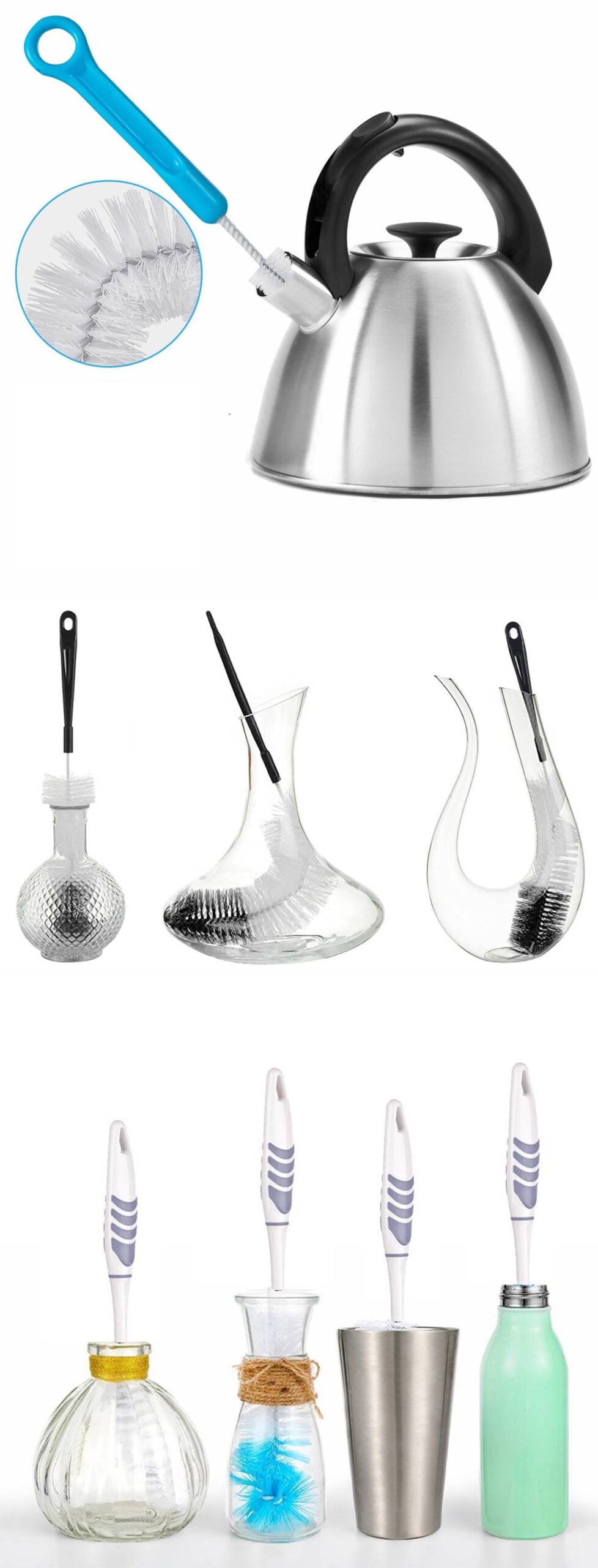 Turk Kavanoz Temizleme Fırçası Şişe Biberon Dar BölgeTemizleyici Fırça - Görsel 2