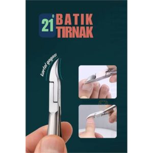 Turk Tırnak Batık Makası Pedikür Makası Paslanmaz Çelik Profesyonel