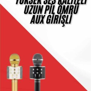 Karaoke Mikrofon Dahili Hoparlörlü Sd-usb-aux Girişli Bluetooth Hoparlör