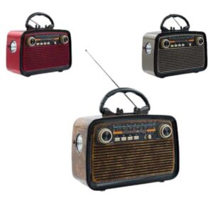 Eskitme Nostalji Tasarımlı Bluetoothlu Nostalji Radyo Ahşap Nostaljik Görünümlü