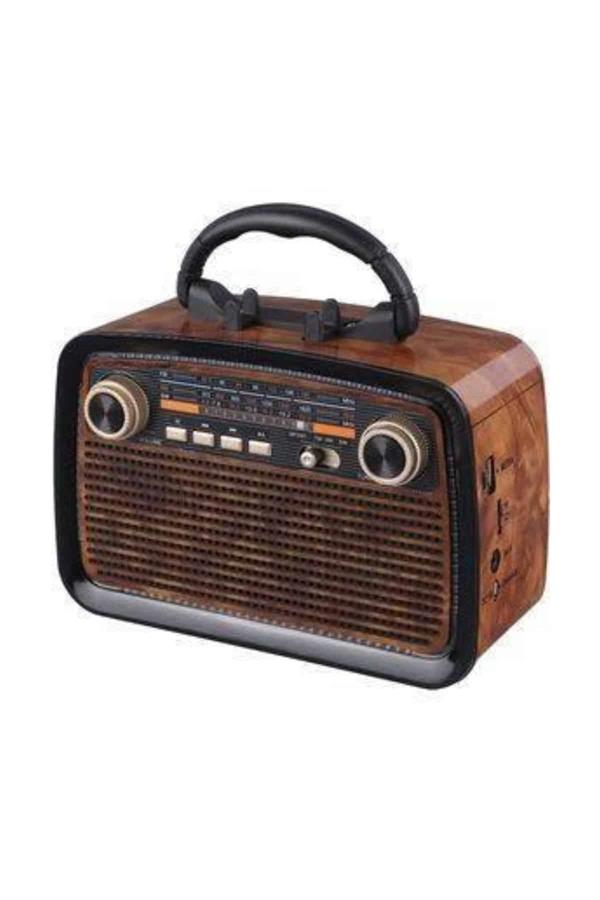 Müzik Kutusu Bluetooth Bağlantılı El Fenerli Nostaljik Tasarım Radyo - Görsel 3