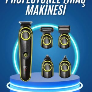 5 Başlıklı Şarjlı Tıraş Makinesi Kablosuz Saç Sakal Burun Tıraşına Uygun