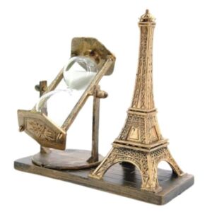 Retro Eyfel Kulesi Ve Kum Saati Dekoratif Ahşap Görünümlü Masa Biblosu