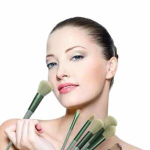 Makyaj Fırça Seti Yeşil 13 Parça Fondöten Fırçası Allık Fırçası Far Fırçası