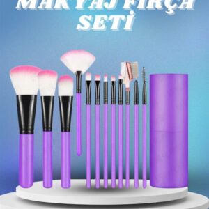12 Parça Yumuşak Uçlu Makyaj Fırça Set-Göz ve Yüz Makyajı İçin Fırça Seti Profesyonel Makyaj Seti