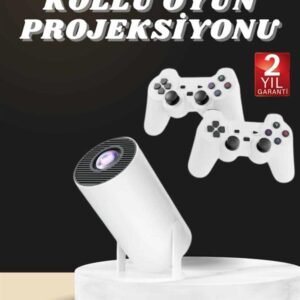 Projeksiyon Cihazı Video Oyun Konsolu Projektör Taşınabilir Ayaklı Çift Kollu 4K Çözünürlüklü