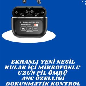 Ekranlı Yeni Nesil Pro Kulaklık ve Akıllı Saat Kampanyası Kulak İçi Mikrofonlu