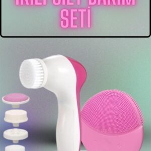 İkili Cilt Bakım Seti 5 Başlıklı Yüz Temizleme ve Masaj Aleti Canlandırıcı ve Onarıcı