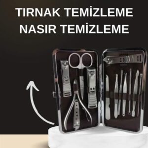 Elektrikli Manikür Pedikür Seti İkili Set 12 Parça Tırnak Bakımı Törpü Protez Çıkarma