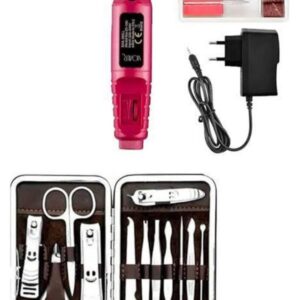 Elektrikli Manikür Pedikür Seti İkili Set 12 Parça Tırnak Bakımı Törpü Protez Çıkarma