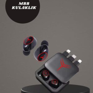 Dijital Göstergeli Powerbank Kablosuz Kulaklık ve 7 Kordonlu Yeni Nesil Akıllı Saat Dokunmatik Kontrol