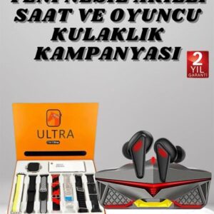 7 Kordonlu Akıllı Saat Ve Oyuncu Kulaklığı Bluetooth Bağlantılı Android ve İOS Uyumlu