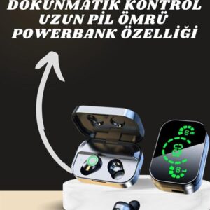 7 Kordonlu Akıllı Saat Ve Aynalı Bluetooth Kulaklık Powerbank Dijital Göstergeli