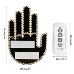 El Orta Parmak Led Kumandalı Araç İçi Reflektör Arka Cam El Simgesi