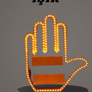 El Orta Parmak Led Kumandalı Araç İçi Reflektör Arka Cam El Simgesi