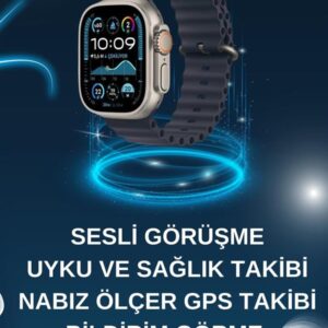 Akıllı Saat Bluetooth Bağlantılı NFC ve GPS Uyumlu Nabız Ölçer Sesli Görüşme