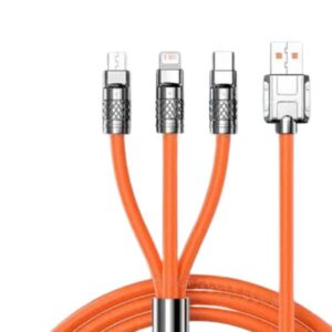 3 İn 1 Süper Hızlı Şarj Kablosu Android ve İOS Uyumlu Silikon Şarj Kablosu