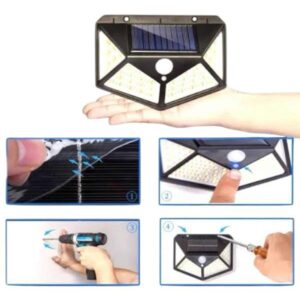 Solar Sensörlü Duvar Lambası Bahçe Lambaso Parlak Beyaz Işık Suya Dayanıklı