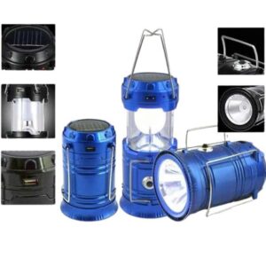 Solar Şarjlı Kamp Lambası Güneş Enerjili Kızaklı Kamp Feneri Çadır Feneri Led Işıldak