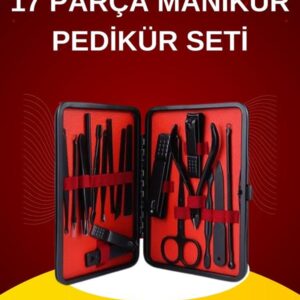 17 Parça El Ayak Bakım Seti Tırnak Temizleme Manikür Pedikür Cımbız Törpü Tırnak Makası