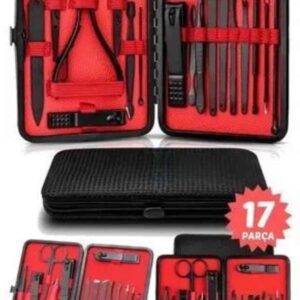 17 Parça El Ayak Bakım Seti Tırnak Temizleme Manikür Pedikür Cımbız Törpü Tırnak Makası