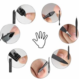 17 Parça El Ayak Bakım Seti Tırnak Temizleme Manikür Pedikür Cımbız Törpü Tırnak Makası