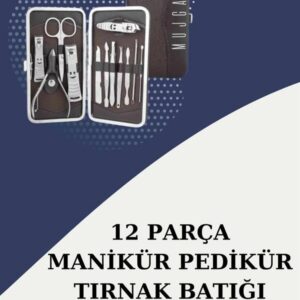 12 Parça Paslanmaz Çelik Kompakt ve Taşınabilir Manikür Makası Tırnak Makası